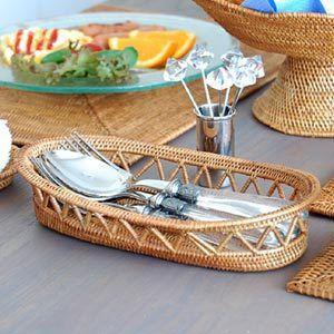 小物トレイ 小物入れ トレー 収納 かご バスケット 洗面所 化粧品 カトラリーケース 箸立て アジアン バリ 雑貨 アタ アジア工房 2714 | ブランド登録なし