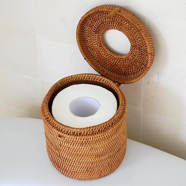 ティッシュケース アタ製トイレットティッシュケース ラウンドタイプ アジア工房 2812 | ブランド登録なし | 02