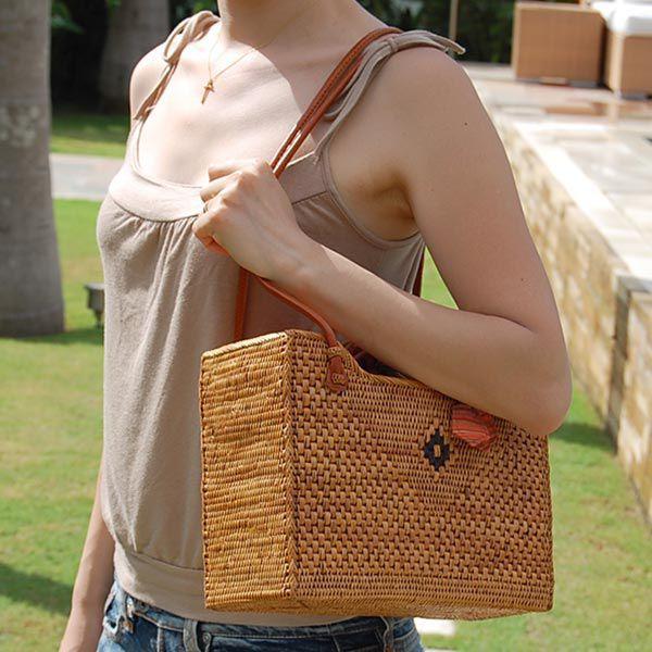 アジアン雑貨 アタ製かごバッグ Cタイプ 2914-2915 アジア工房 115 | ブランド登録なし | 01