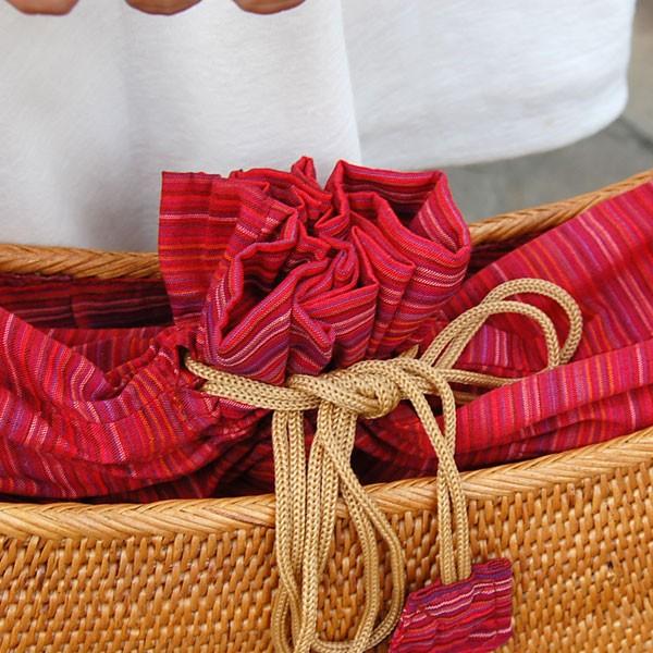 アタで編まれた アジアン カゴバッグ Gタイプ レッド色 かごバッグ おしゃれ トートバッグ カゴバッグ 夏 アジアンバッグ 春 カバン 2920 | ブランド登録なし | 02