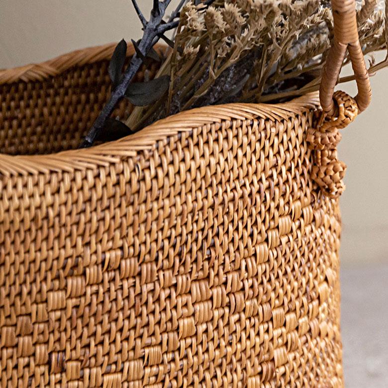 かごバッグ アタバッグ かご バッグ ハンドバッグ 約 W 25cm D 11cm H 16cm アタ手提げ トートバッグ おでかけ 浴衣 和装 アジアン 雑貨 2951 | ブランド登録なし | 02