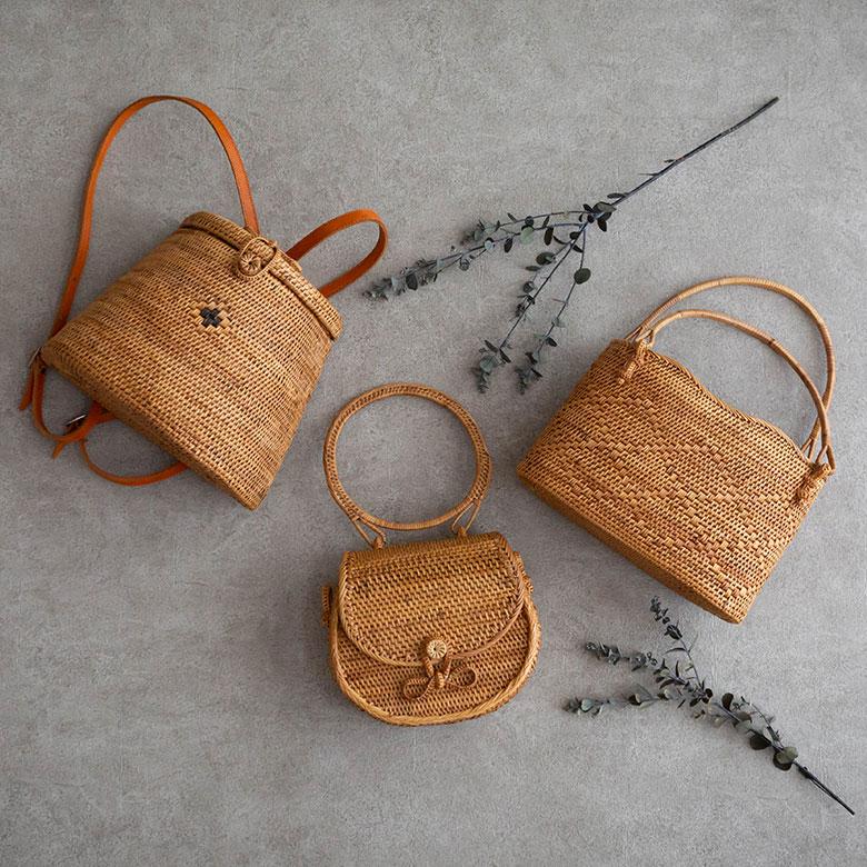 かごバッグ アタバッグ かご バッグ ハンドバッグ 約 W 25cm D 11cm H 16cm アタ手提げ トートバッグ おでかけ 浴衣 和装 アジアン 雑貨 2951 | ブランド登録なし | 06