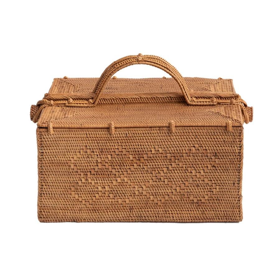 カゴバッグ ランチバッグ バスケット 収納ケース 持ち手つき アタ製