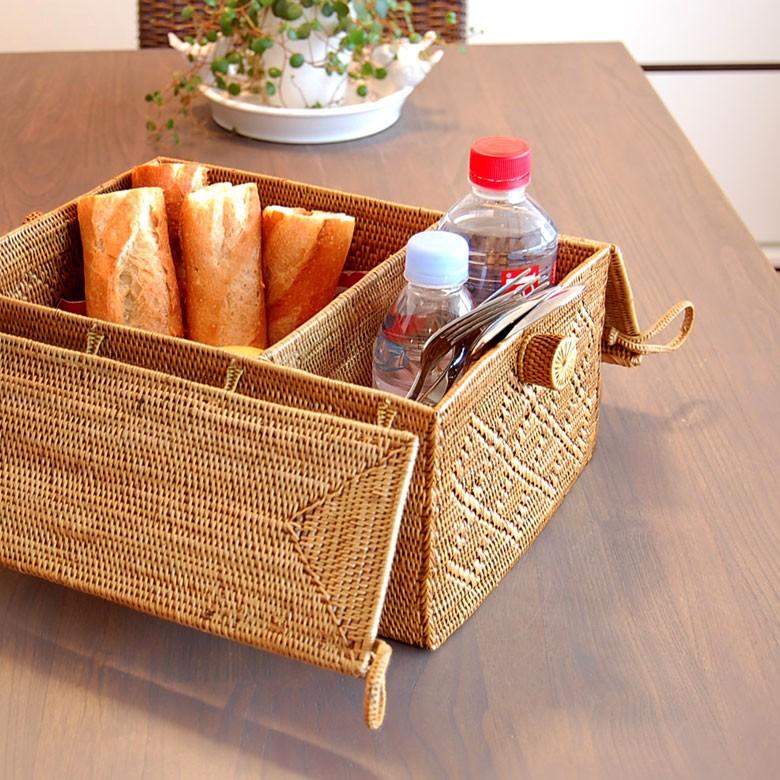 カゴバッグ ランチバッグ バスケット 収納ケース 持ち手つき アタ製 アジアン バリ雑貨 ナチュラル おしゃれ 2993 | ブランド登録なし | 03