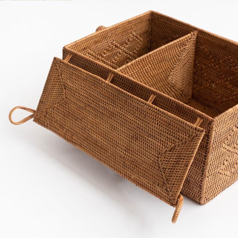 カゴバッグ ランチバッグ バスケット 収納ケース 持ち手つき アタ製 アジアン バリ雑貨 ナチュラル おしゃれ 2993 | ブランド登録なし | 07