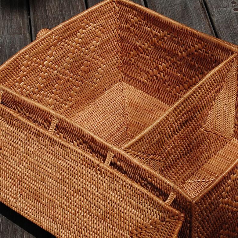 カゴバッグ ランチバッグ バスケット 収納ケース 持ち手つき アタ製 アジアン バリ雑貨 ナチュラル おしゃれ 2993 | ブランド登録なし | 08