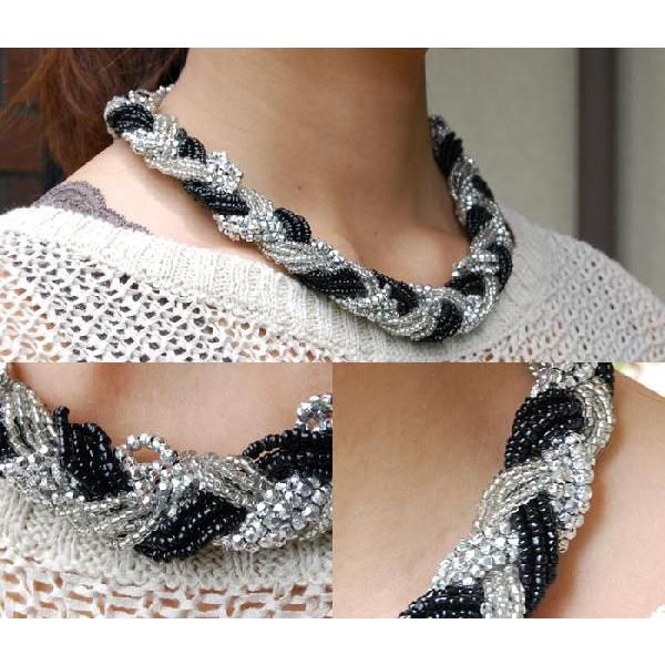 ブラック×シルバーのゴージャスネックレス 30218 | ブランド登録なし | 01