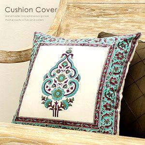 クッションカバー オリエンタルなフラワーモチーフ 40x40cm | ブランド登録なし