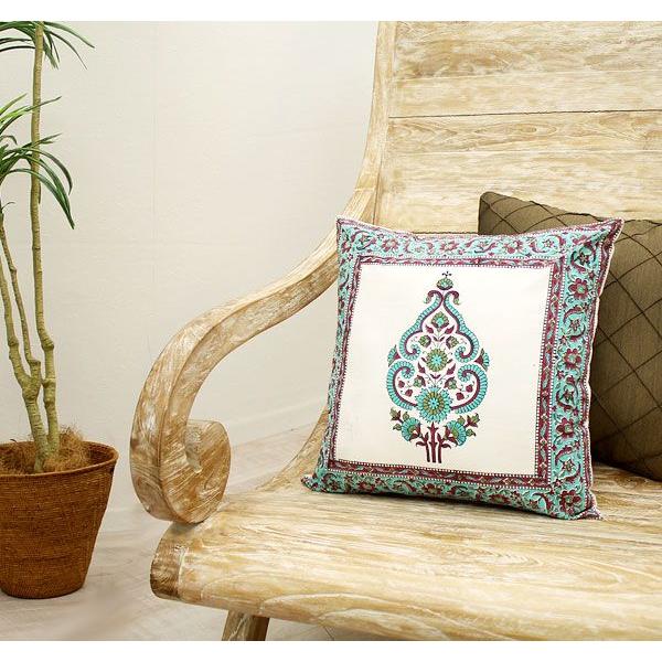 クッションカバー オリエンタルなフラワーモチーフ 40x40cm | ブランド登録なし | 01