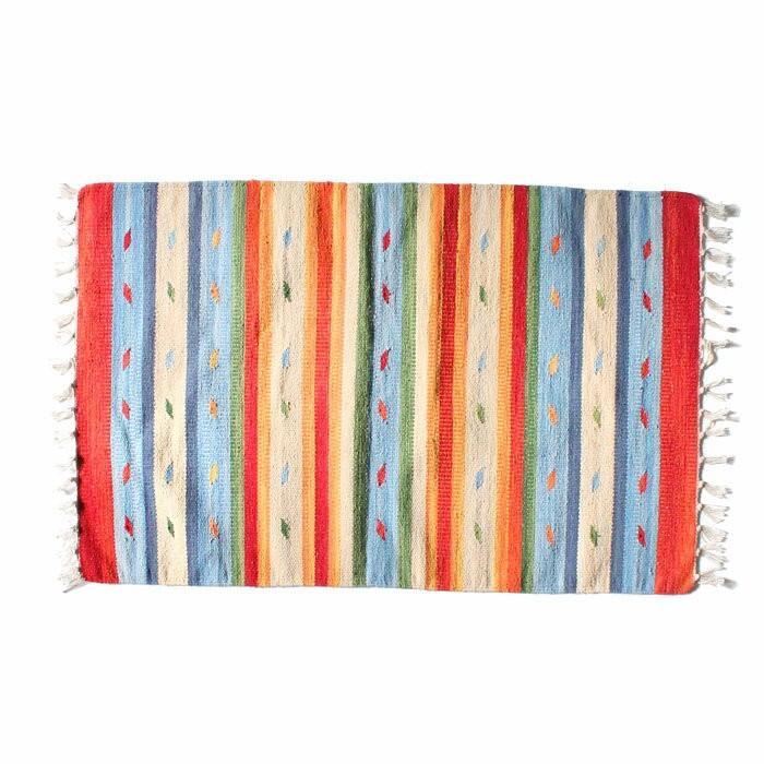 玄関マット 室内 おしゃれ 60×90cm ラグ マット キリム インド綿 民族 エスニック ネイティブ オルテガ Dタイプ 31103 | ELEMENTS（インテリア） | 01