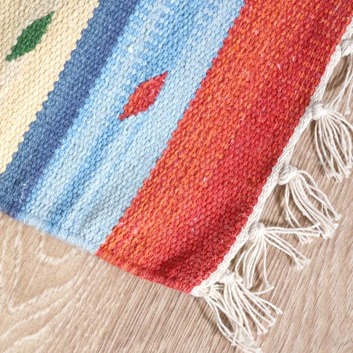 玄関マット 室内 おしゃれ 60×90cm ラグ マット キリム インド綿 民族 エスニック ネイティブ オルテガ Dタイプ 31103 | ELEMENTS（インテリア） | 03