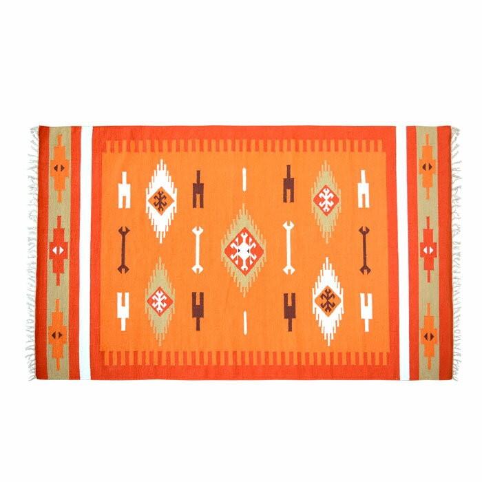 ラグマット キリムラグ コットンキリム ラグ カーペット おしゃれ 長方形 140×200cm Gタイプ インド綿 エスニック ネイティブ 民族 31230 | ELEMENTS（インテリア） | 01