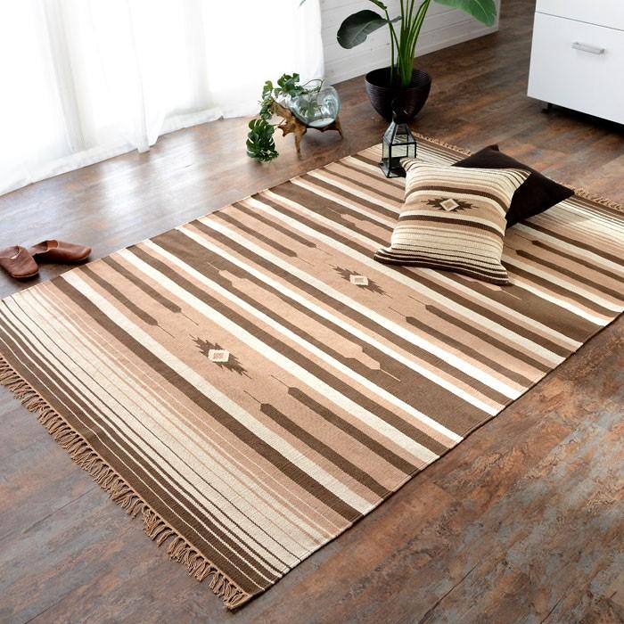 ラグマット キリムラグ コットンキリム ラグ カーペット おしゃれ 長方形 140×200cm Iタイプ インド綿 エスニック ネイティブ 民族 31250 | ELEMENTS（インテリア）