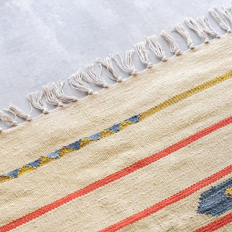 ラグマット ラグ カーペット キリムラグ コットンキリム おしゃれ 200×200cm Aタイプ インド綿 オルテガ ネイティブ 民族 31300 | ELEMENTS（インテリア） | 14