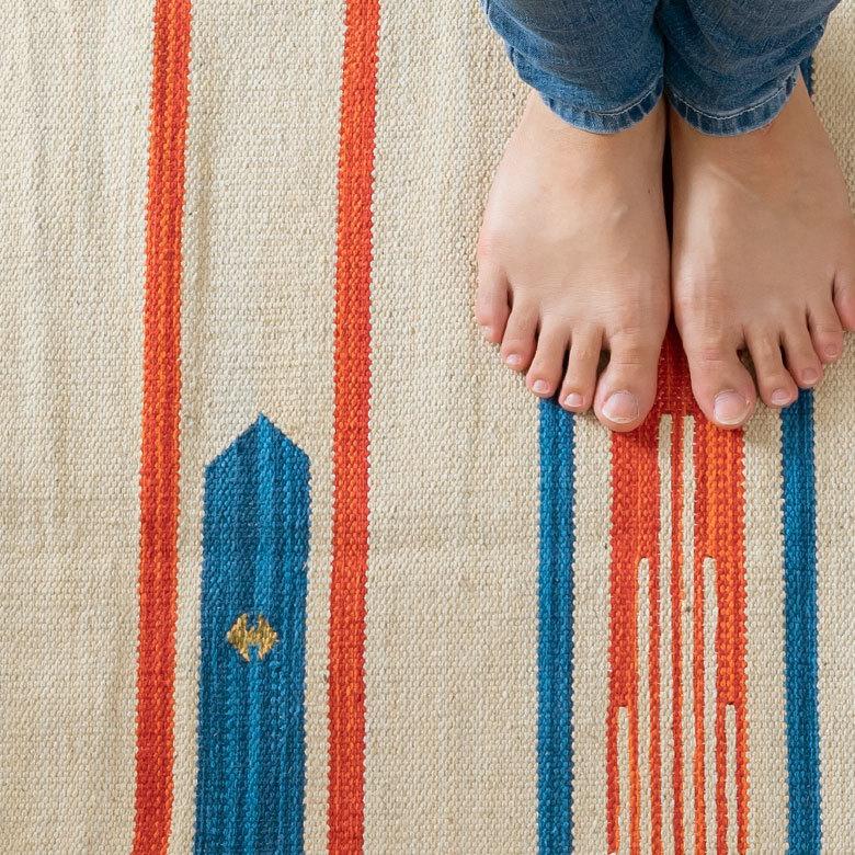 ラグマット ラグ カーペット キリムラグ コットンキリム おしゃれ 200×200cm Aタイプ インド綿 オルテガ ネイティブ 民族 31300 | ELEMENTS（インテリア） | 03