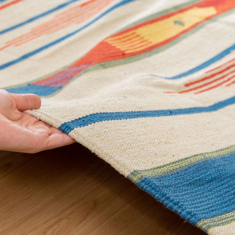 ラグマット ラグ カーペット キリムラグ コットンキリム おしゃれ 200×200cm Aタイプ インド綿 オルテガ ネイティブ 民族 31300 | ELEMENTS（インテリア） | 08