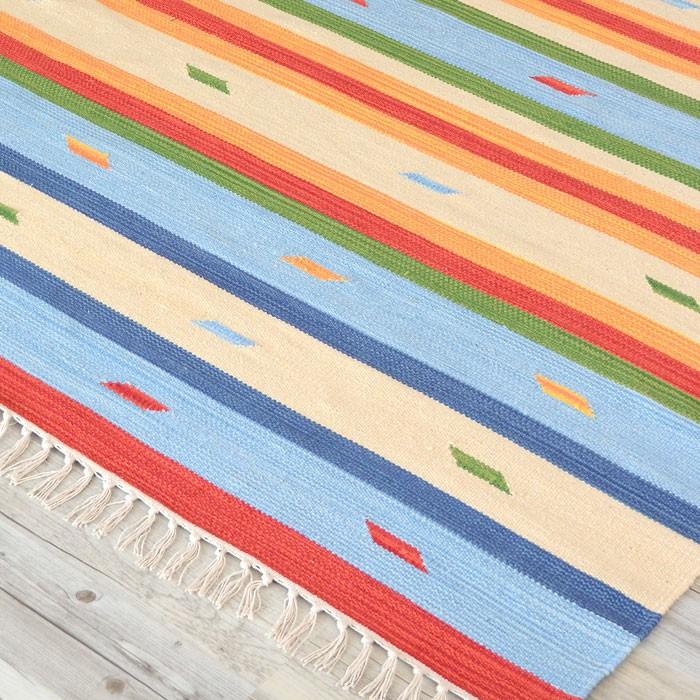 ラグマット ラグ カーペット キリムラグ コットンキリム おしゃれ 200×200cm Dタイプ インド綿 オルテガ ネイティブ 民族 31303 | ELEMENTS（インテリア） | 02