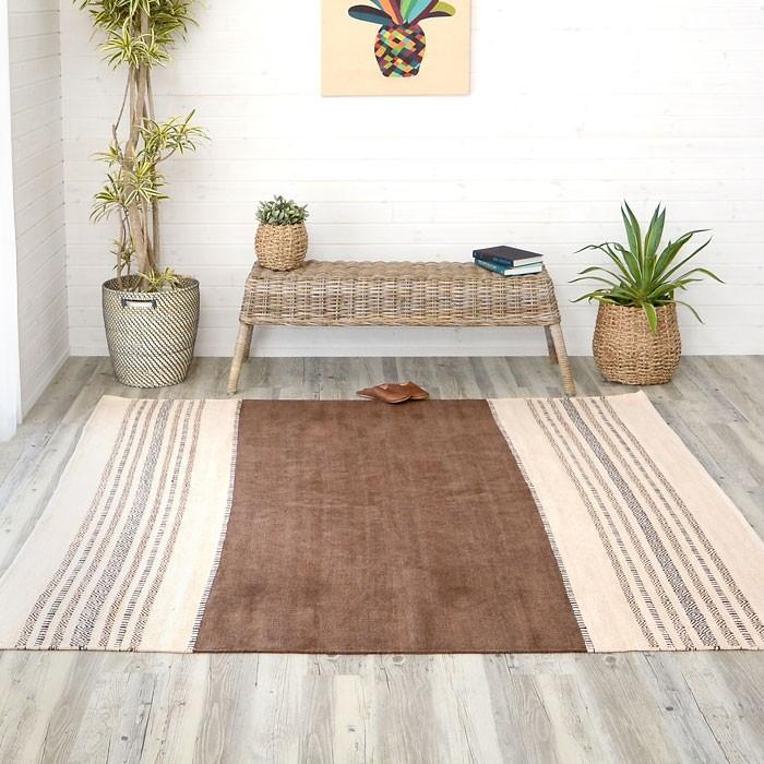 ラグマット ラグ カーペット キリムラグ コットンキリム おしゃれ 200×200cm Fタイプ インド綿 オルテガ ネイティブ 民族 31320 | ELEMENTS（インテリア）