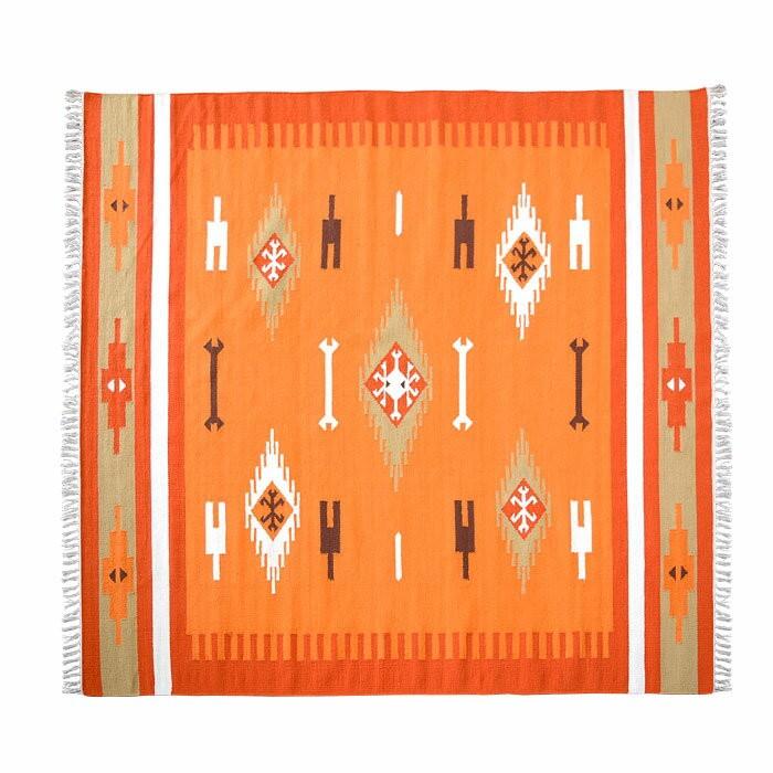 ラグマット ラグ カーペット キリムラグ コットンキリム おしゃれ 200×200cm Gタイプ インド綿 オルテガ ネイティブ 民族 31330 | ELEMENTS（インテリア） | 01