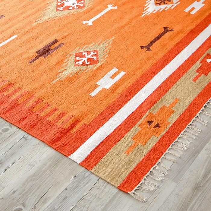 ラグマット ラグ カーペット キリムラグ コットンキリム おしゃれ 200×200cm Gタイプ インド綿 オルテガ ネイティブ 民族 31330 | ELEMENTS（インテリア） | 02