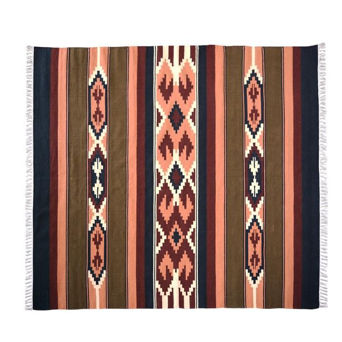 ラグマット ラグ カーペット キリムラグ コットンキリム おしゃれ 200×200cm Hタイプ インド綿 オルテガ ネイティブ 民族 31340 | ELEMENTS（インテリア） | 01