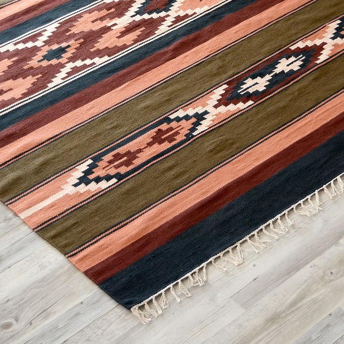 ラグマット ラグ カーペット キリムラグ コットンキリム おしゃれ 200×200cm Hタイプ インド綿 オルテガ ネイティブ 民族 31340 | ELEMENTS（インテリア） | 02