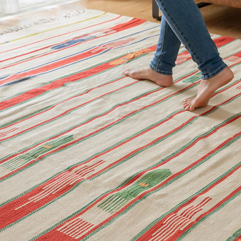 キリムラグ ラグマット コットンキリム ラグ カーペット おしゃれ 長方形 200×250cm Aタイプ インド綿 オルテガ エスニック 民族 31400 | ELEMENTS（インテリア） | 11