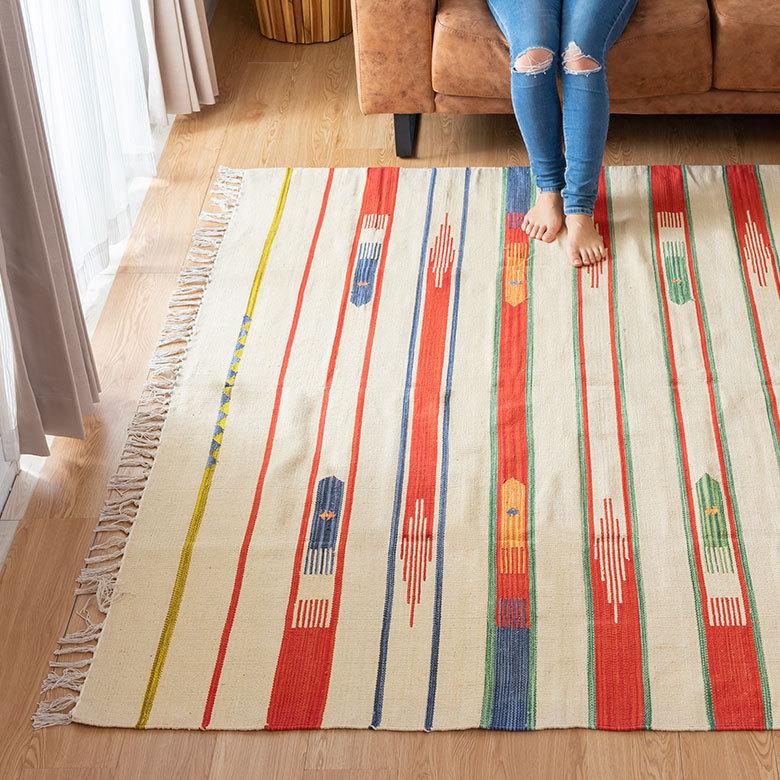 キリムラグ ラグマット コットンキリム ラグ カーペット おしゃれ 長方形 200×250cm Aタイプ インド綿 オルテガ エスニック 民族 31400 | ELEMENTS（インテリア） | 12