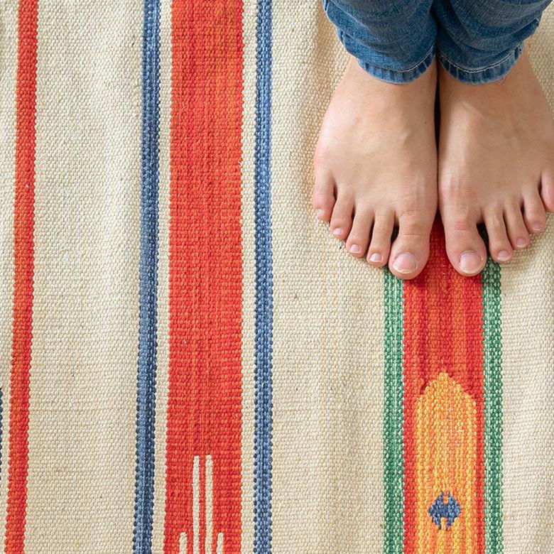 キリムラグ ラグマット コットンキリム ラグ カーペット おしゃれ 長方形 200×250cm Aタイプ インド綿 オルテガ エスニック 民族 31400 | ELEMENTS（インテリア） | 03