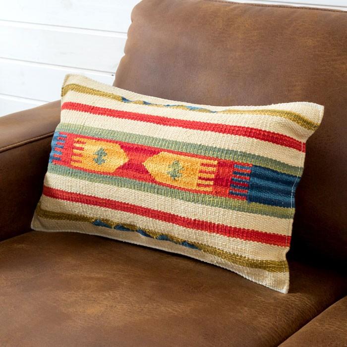 クッションカバー コットンキリム インド綿 約30×50cm おしゃれ 長方形 コットン 綿100 ネイティブ 民族 オルテガ モダン アジアン A 31500 | ブランド登録なし