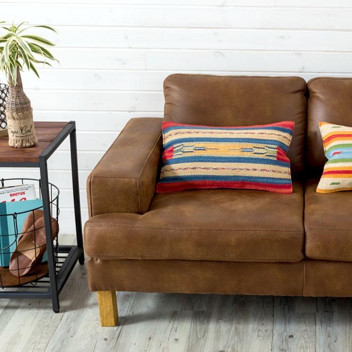 クッションカバー コットンキリム インド綿 約30×50cm おしゃれ 長方形 コットン 綿100 ネイティブ 民族 オルテガ モダン アジアン C 31502 | ブランド登録なし | 03