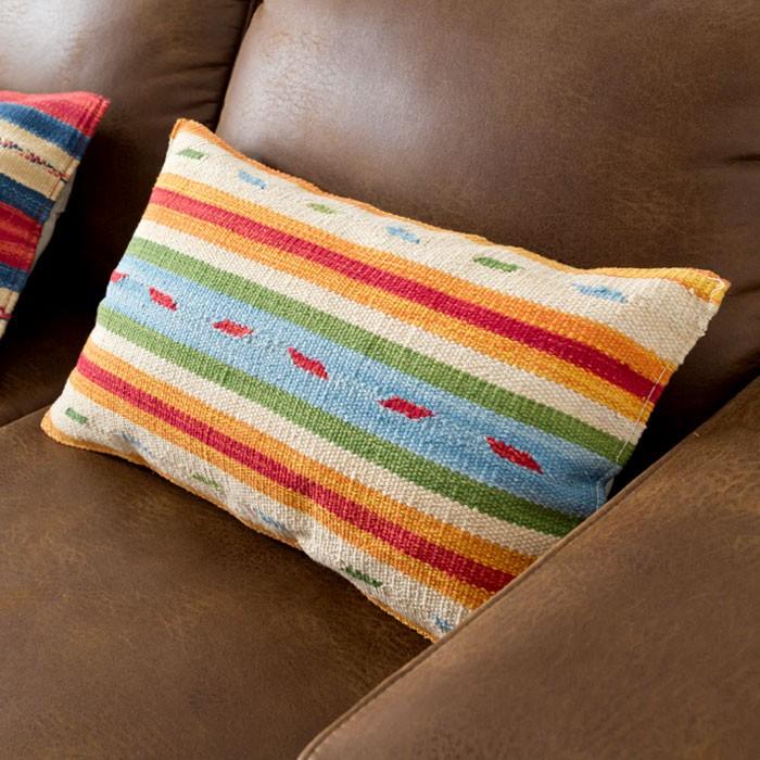 クッションカバー コットンキリム インド綿 約30×50cm おしゃれ 長方形 コットン 綿100 ネイティブ 民族 オルテガ モダン アジアン D 31503 | ブランド登録なし