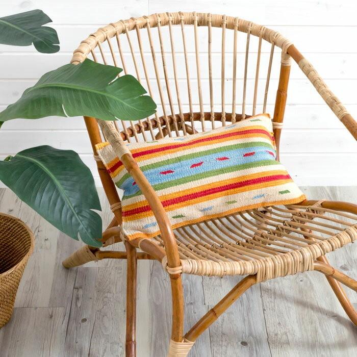 クッションカバー コットンキリム インド綿 約30×50cm おしゃれ 長方形 コットン 綿100 ネイティブ 民族 オルテガ モダン アジアン D 31503 | ブランド登録なし | 01