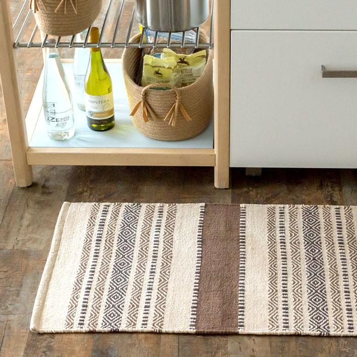 玄関マット 室内 おしゃれ 50×80cm ラグ マット キリム インド綿 オルテガ エスニック ネイティブ 民族 Fタイプ 31620 | ELEMENTS（インテリア） | 01