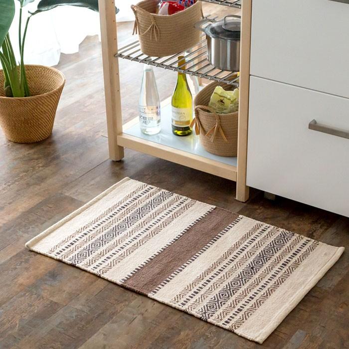 玄関マット 室内 おしゃれ 50×80cm ラグ マット キリム インド綿 オルテガ エスニック ネイティブ 民族 Fタイプ 31620 | ELEMENTS（インテリア） | 05
