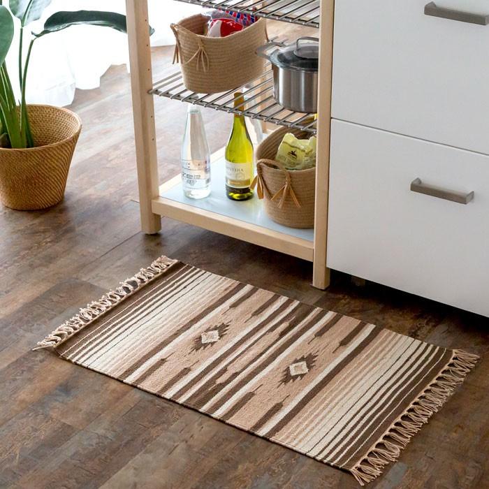 玄関マット 室内 おしゃれ 50×80cm ラグ マット キリム インド綿 オルテガ エスニック ネイティブ 民族 Iタイプ 31650 | ELEMENTS（インテリア） | 05