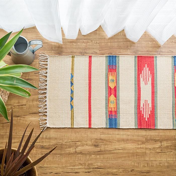 キッチンマット おしゃれ 玄関マット 45×120cm ラグ マット キリム インド綿 オルテガ エスニック ネイティブ 民族 Aタイプ キッチン用品 31700 | ブランド登録なし | 01