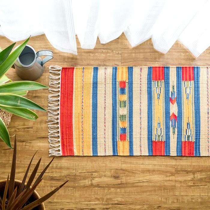 キッチンマット おしゃれ 玄関マット 45×120cm ラグ マット キリム インド綿 オルテガ エスニック ネイティブ 民族 Cタイプ キッチン用品 31702 | ブランド登録なし | 01