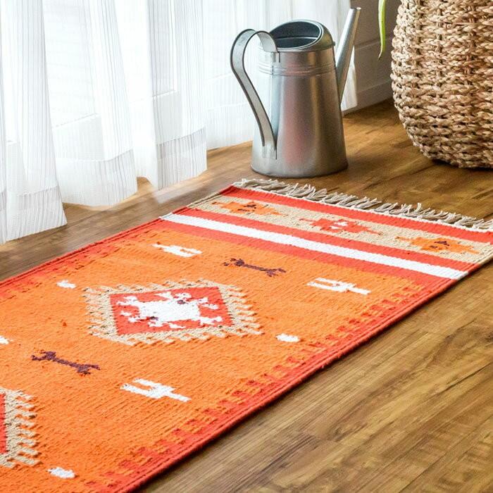 キッチンマット おしゃれ 玄関マット 45×120cm ラグ マット キリム インド綿 オルテガ エスニック ネイティブ 民族 Gタイプ キッチン用品 31730 | ブランド登録なし | 05