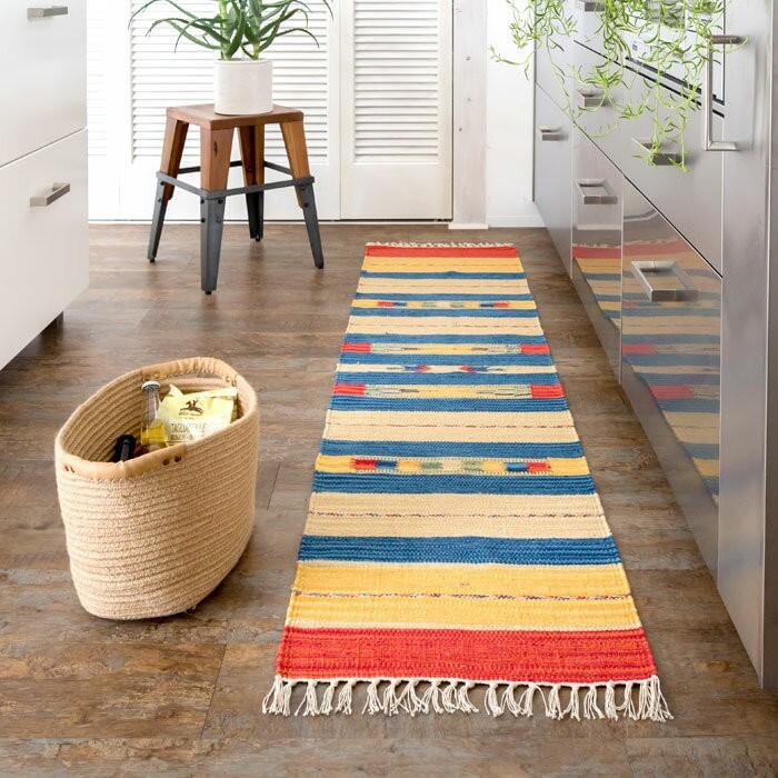 キッチンマット おしゃれ 玄関マット 45×180cm ラグ マット キリム インド綿 ネイティブ 民族 オルテガ エスニック Cタイプ キッチン用品 31802 | ブランド登録なし | 05