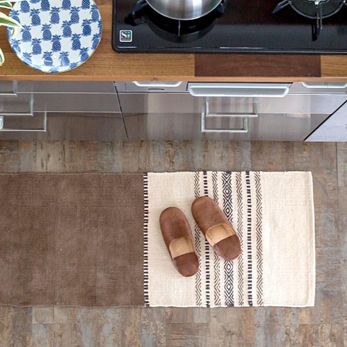 キッチンマット おしゃれ 玄関マット 45×180cm ラグ マット キリム インド綿 ネイティブ 民族 オルテガ エスニック Fタイプ キッチン用品 31820 | ELEMENTS（インテリア） | 01