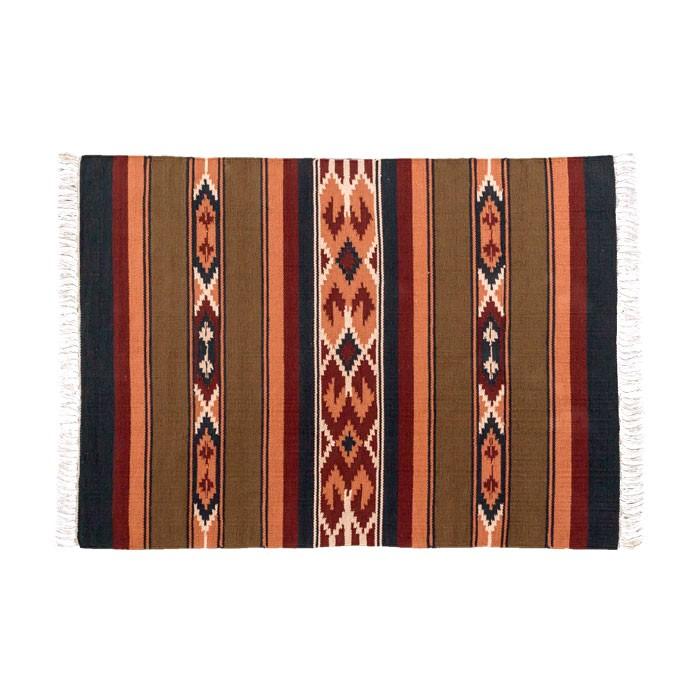 コットンキリムラグ ラグマット ラグ カーペット おしゃれ 長方形 100×140cm Hタイプ インド綿 オルテガ エスニック ネイティブ 31940 | ELEMENTS（インテリア） | 02