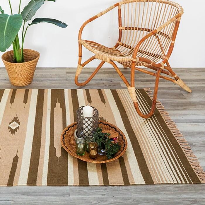 コットンキリムラグ ラグマット ラグ カーペット おしゃれ 長方形 100×140cm Iタイプ インド綿 オルテガ エスニック ネイティブ 31950 | ELEMENTS（インテリア） | 05