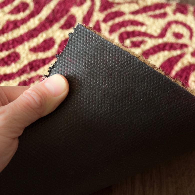 コイヤーマット 玄関マット ドアマット 室外 ダマスク柄 ワインレッド 赤 エントランス テラス デッキ 勝手口 泥落とし 雪 ココナッツ ココヤシ おしゃれ 32113 | ブランド登録なし | 05