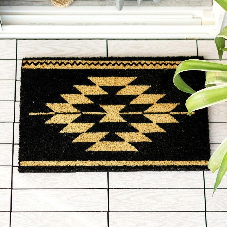 玄関マット ドアマット 室外 コイヤーマット オルテガ柄 ネイティブ柄 エントランス テラス デッキ 勝手口 泥落とし ココナッツ ココヤシ おしゃれ 32118 | ELEMENTS（インテリア） | 02