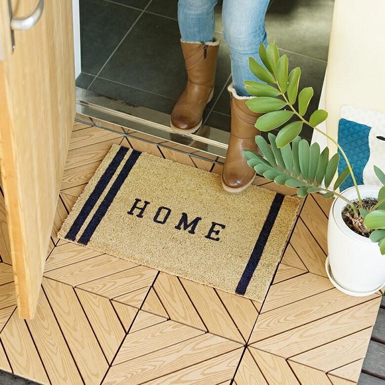 玄関マット ドアマット 室外 コイヤーマット HOME エントランス テラス デッキ 勝手口 泥落とし 雪 ココナッツ ココヤシ おしゃれ 32119 | ブランド登録なし | 01