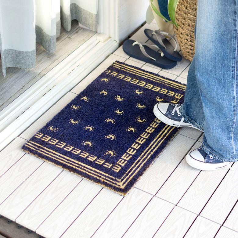 玄関マット ドアマット 室外 コイヤーマット バンダナ柄 エントランス テラス デッキ 勝手口 泥落とし 雪 ココナッツ ココヤシ おしゃれ 3211 | ブランド登録なし | 08