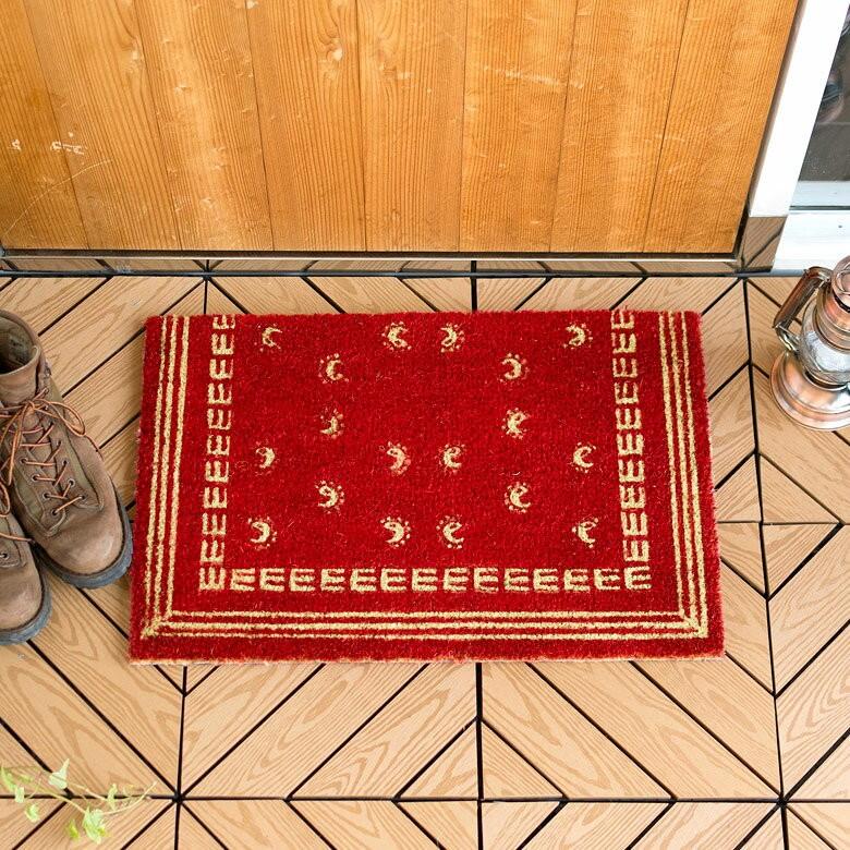 玄関マット ドアマット 室外 コイヤーマット バンダナ柄 エントランス テラス デッキ 勝手口 泥落とし 雪 ココナッツ ココヤシ おしゃれ 3211 | ブランド登録なし | 09