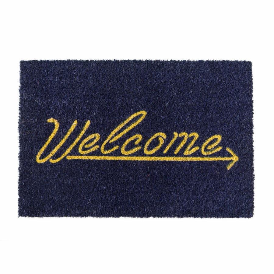 玄関マット ドアマット 室外 コイヤーマット Welcome ネイビー エントランス テラス デッキ 勝手口 泥落とし 雪 ココナッツ ココヤシ おしゃれ 32123 | ブランド登録なし | 10