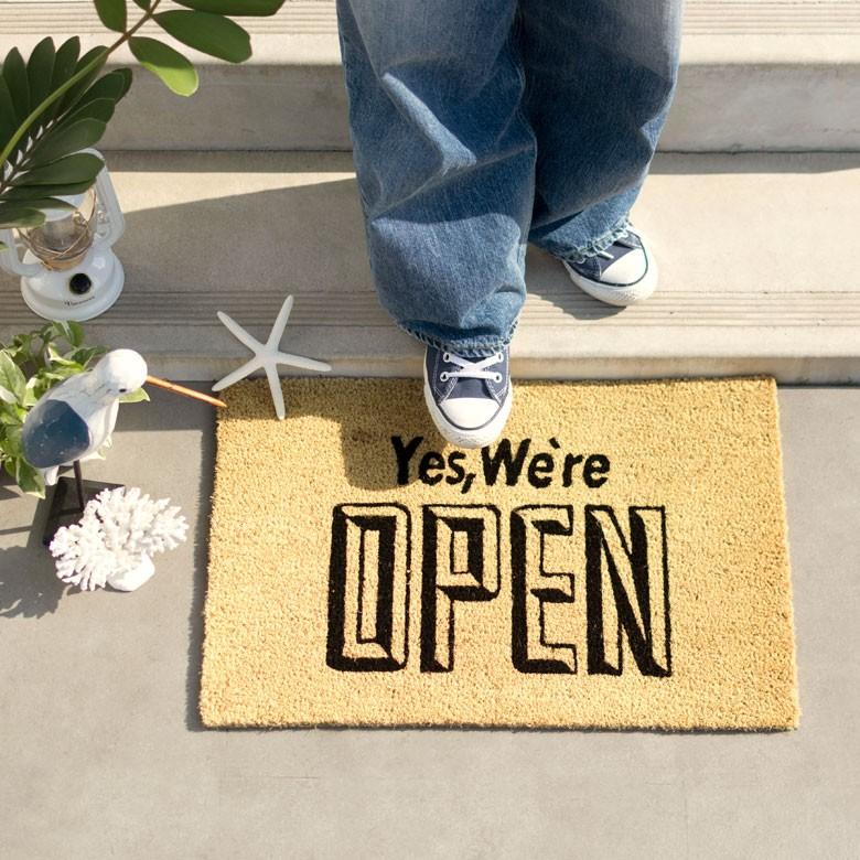 コイヤーマット 玄関マット ドアマット 室外 OPEN ブラウン エントランス テラス デッキ 勝手口 泥落とし 雪 ココナッツ ココヤシ おしゃれ 32124 | ブランド登録なし | 02